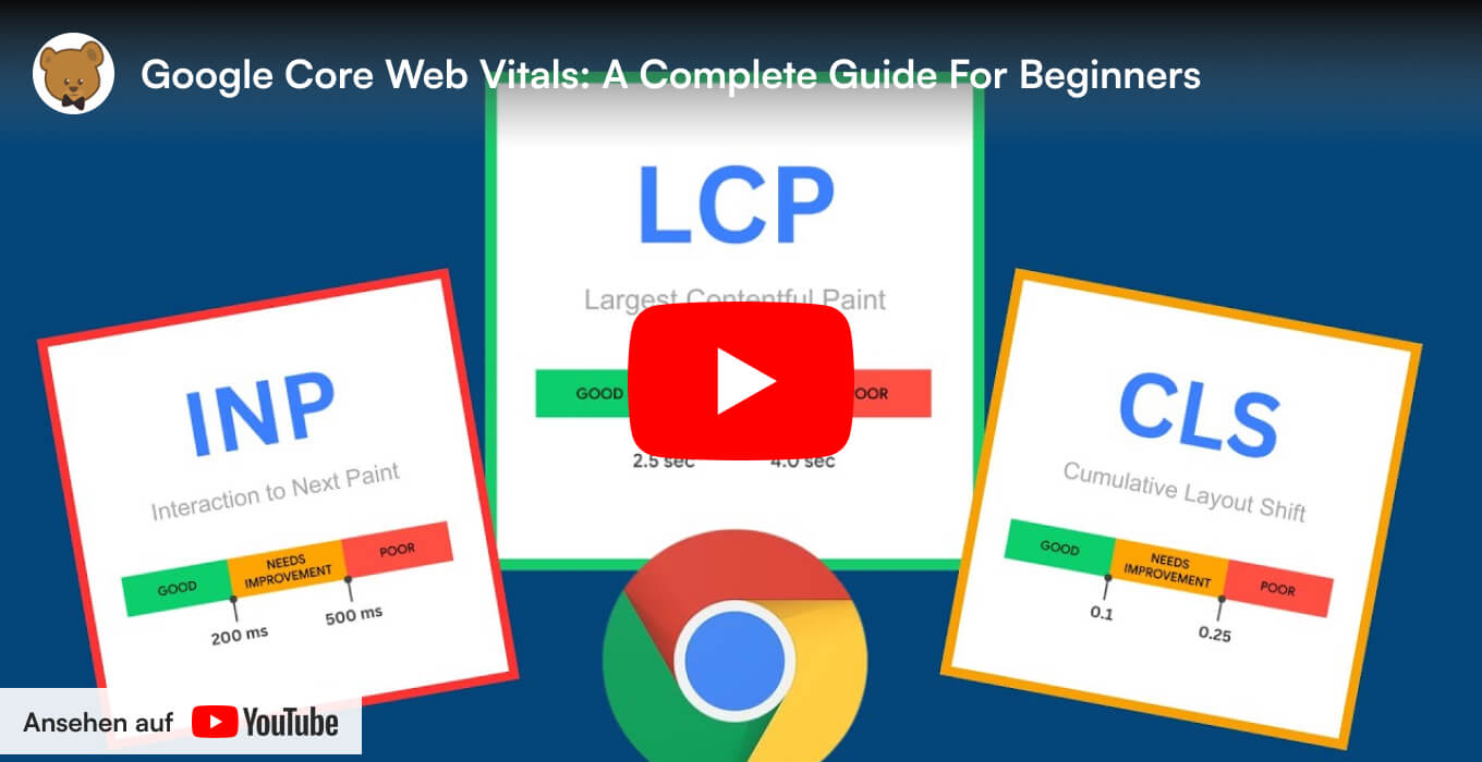 Youtube-Preview zu einem Video über die neuen Google Core Web Vitals
